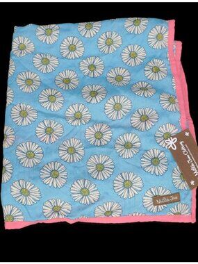 Matilda Jane Daisy Flowers Blue Pink Floral Baby Swaddle Blanket One Size